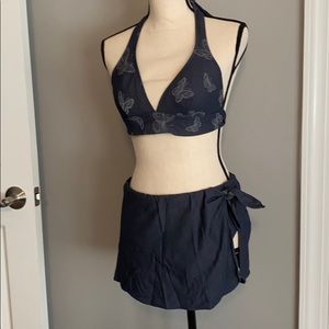 Liz Claiborne, blue butterfly bikini, size 8